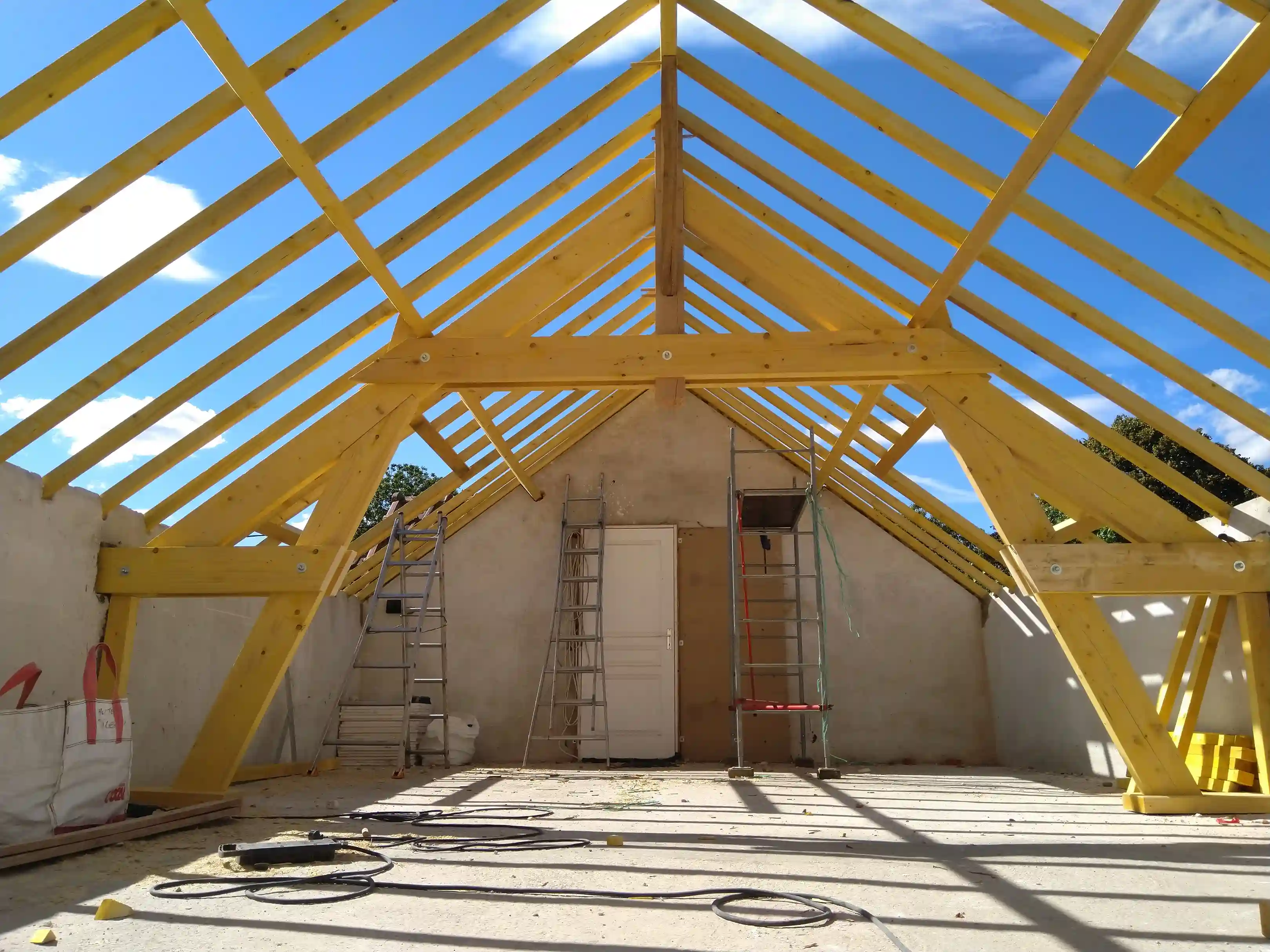 Extension charpente bois neuve Saint-Laurent-la-Gâtine