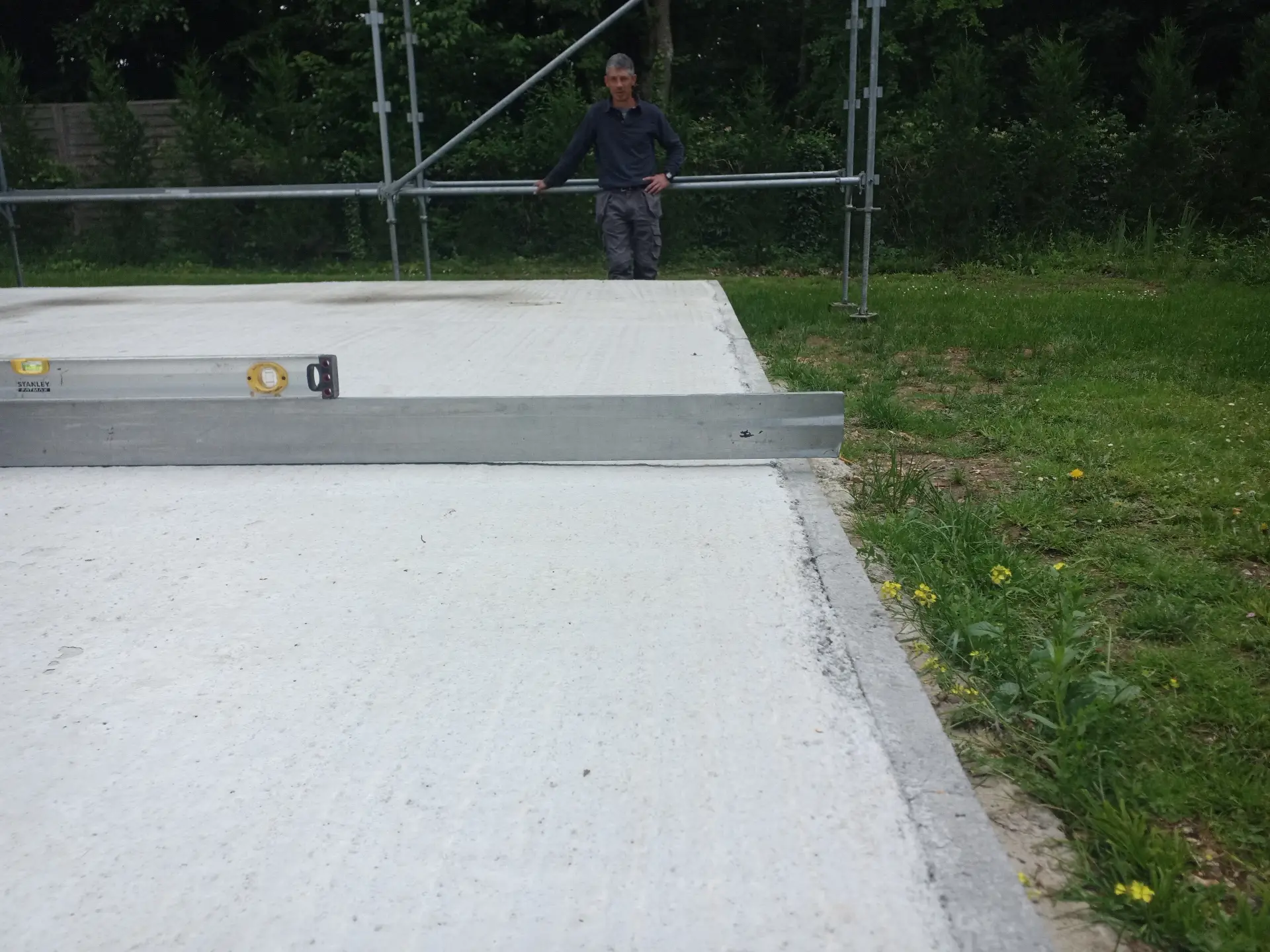 Début construction garage ossature bois Saint-Laurent-la-Gâtine