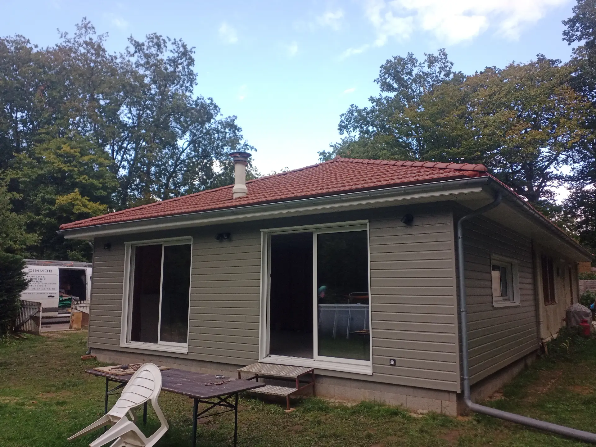 Construction garage bois finalisation charpente